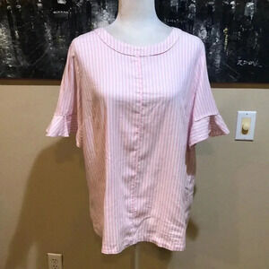 Banana Republic Pink Striped Blouse